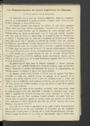 La Règularisation du cours supérieur du Danube.