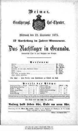 Das Nachtlager in Granada