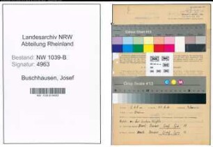 Entnazifizierung Josef Buschhausen , geb. 13.09.1904 (Meister)