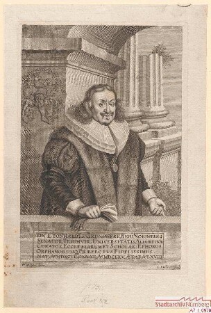 Leonhard (IV.) Grundherr, Ratsherr, Triumvir, Kurator der Universität Altdorf, Ephorus und Findelpfleger; geb. 1597; gest. 1665