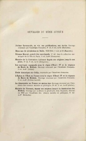 Histoire de Florence depuis la domination des Médicis jusqu'à la chute de la république (1434 - 1531), 1