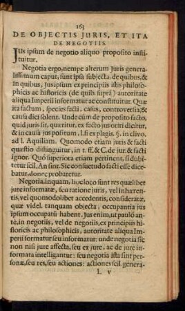 De Obiectis Iuris, Et Ita De Negotiis.
