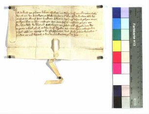 Albrecht von Bronnen (Pruonnen) bestätigt den Empfang eines Hofes zu Ramnsetrut als Lehen von Abt Albrecht Hack von Wöllstein.