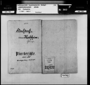 Hochdorf (bei Plochingen): Pfarrberichte und Pfarrbeschreibungen