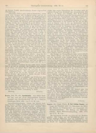 291-292 [Rezension] Braun, Gfr., Synodalreden