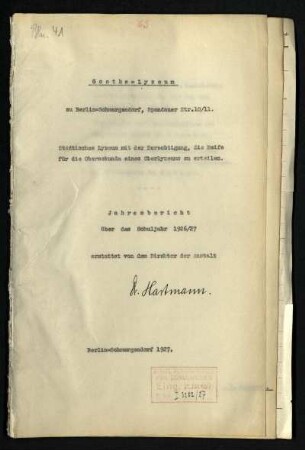 1926/27: Jahresbericht über das Schuljahr ... - 1926/27