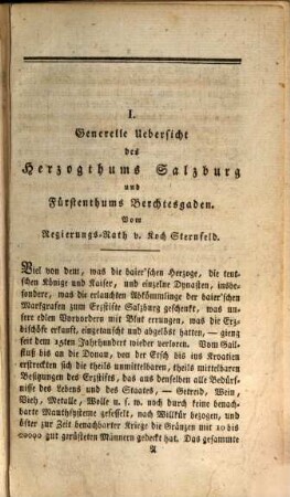 Salzburg und Berchtesgaden : in historisch-statistisch-geographisch- und staatsökonomischen Beyträgen. [1]