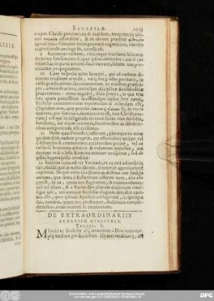 [XXIII.] De Extraodinariis Ecclesiae Ministris.