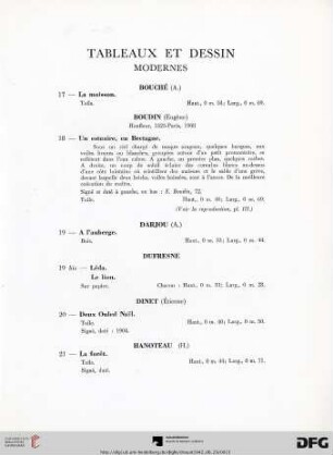Tableaux et Dessin modernes (Nr. 17-36)
