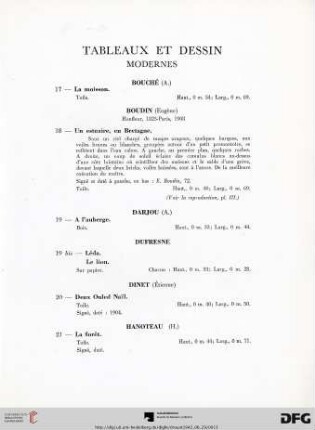 Tableaux et Dessin modernes (Nr. 17-36)