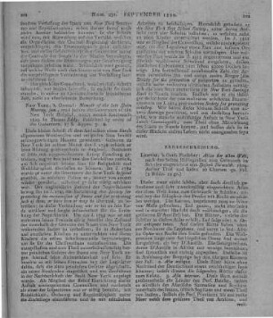 Eddy, T.: Memoir of the late John Murray, jun.. Read before the Governors of the New York Hospital. New York: Conrad 1819