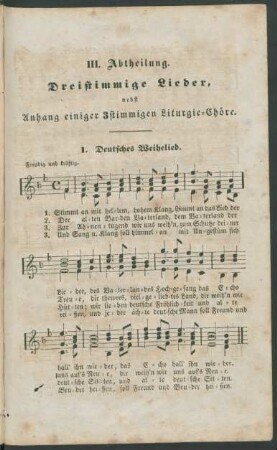 III. Abtheilung. Dreistimmige Lieder