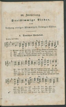 III. Abtheilung. Dreistimmige Lieder