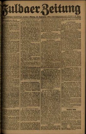 Ausgabe vom Montag, den 22. September 1919.