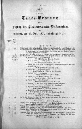 Tages-Ordnung, 16. März 1904