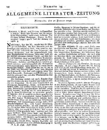 Vertheidigung des verstorbenen Herrn Herzogs Ludwig Eugen von Würtemberg gegen den Genius der Zeit. Tübingen: Heerbrandt 1798