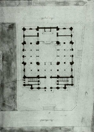 Paris, Entwurf für eine Synagoge: Grundriß und Lageplan