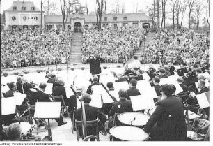 Dresden, Großer Garten, Freilichtbühne "Junge Garde" (eingeweiht am 12. August 1955), Filfestspiele, August 1955