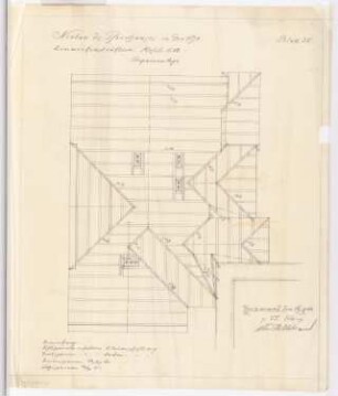 St. Elisabeth Kirche (mit Pfarrhaus), Bochum-Gerthe: Pfarrhaus, Sparrenlage 1:50