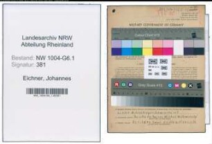 Entnazifizierung Johannes Eichner , geb. 19.10.1897 (Vorarbeiter)
