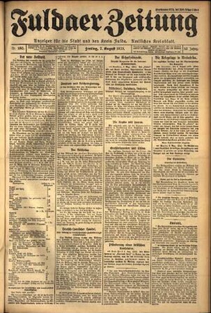 Ausgabe vom Freitag, den 07. August 1925.