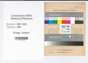 Entnazifizierung Johann Krings , geb. 30.03.1895 (Polizeimeister)