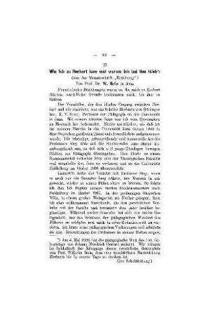 Wie ich zu Herbart kam und warum ich bei ihm blieb : (aus der Monatschrift "Erziehung")