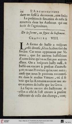 Chap. 8. : De la forme ou figure du bâtiment