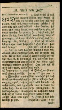 III. Aufs neue Jahr