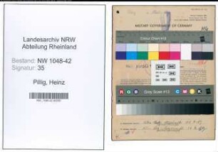 Entnazifizierung Heinz Pillig , geb. 28.04.1894 (Arbeiter)