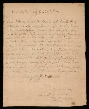 Brief von Otto Mencke an Johann Dolaeus