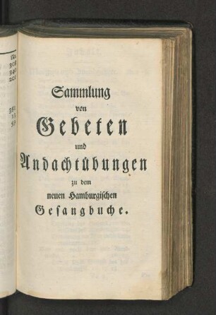Sammlung von Gebeten und Andachtübungen zu dem neuen hamburgischen Gesangbuche.