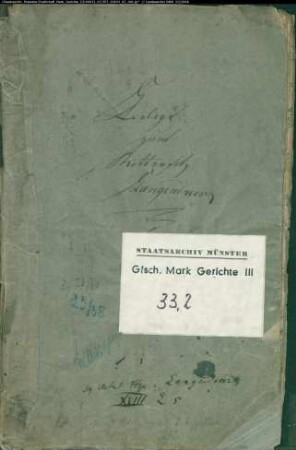 Belege zum Hypothekenbuch des Gerichts Langendreer