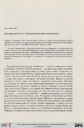 4: Stanisław Ignacy Witkiewicz wobec fotografii