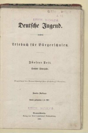 Teil 5 = 6. Schuljahr, [Schülerband]: [Teil 5 = 6. Schulj., [Schülerbd.]] : Lesebuch für Bürgerschulen
