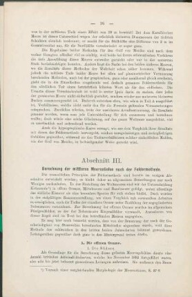 Abschnitt III. Berechnung der mittleren Meerestiefen nach der Feldermethode.