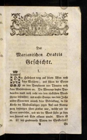 1-38, Des Marianischen Orakels Geschichte