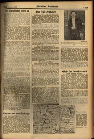 Zweite Ausgabe vom Freitag, den 11. Februar 1938.