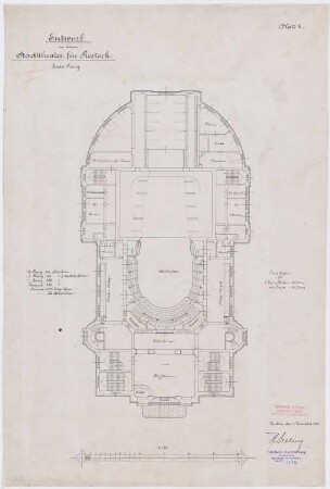 Stadttheater, Rostock: Grundriss 1. Rang