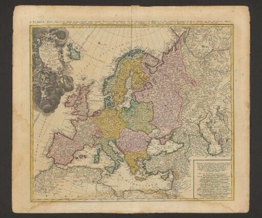 Europa : Secundum legitimas Projectionis Stereographicae regulas et juxta recentissimas observationes aeque ac relationes ; adhibitis quoqe veterum monumentorum subsidiis descripta et in partes suas methodicas X. divisa