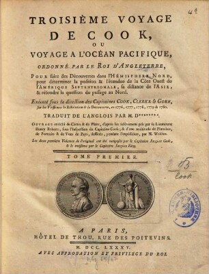 Troisième Voyage : ou Voyage à l'Ocean pacifique, 1