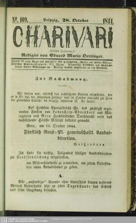 3.1844=109: Charivari