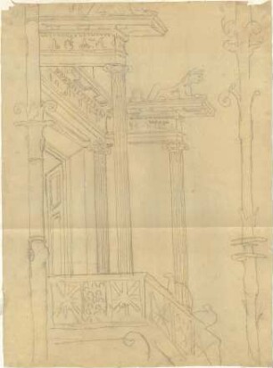 Gärtner, Friedrich von; Aschaffenburg; Pompejanisches Haus (Pompejanum) - Perspektive