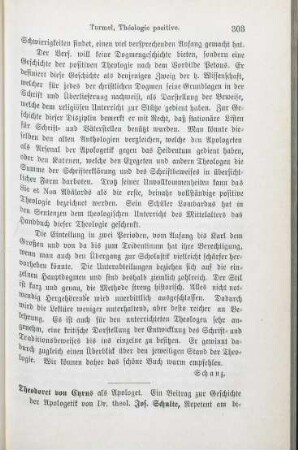 303-305 [Rezension] Schulte, Joseph, Theodoret von Cyrus als Apologet