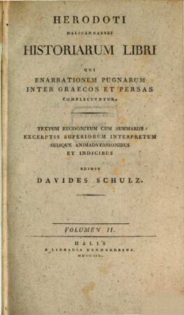 Historiarum libri 9 : textum recognitum cum summariis et indicibus, Vol. 2 (1809)