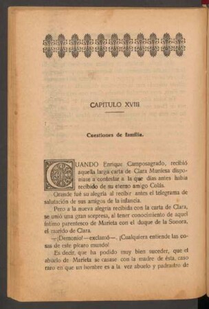 Capítulo XVIII - Cuestiones de familia.