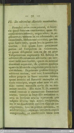 VI. De editionibus Alcestidis recentioribus