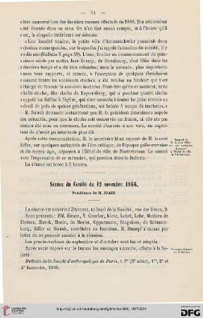 Séance du Comité du 12 novembre 1866