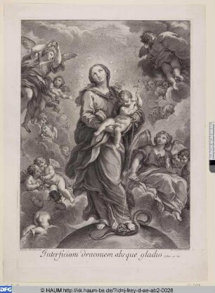 Maria mit dem Kinde auf der Weltkugel, Maria Immaculata