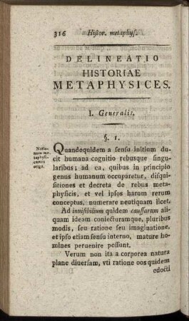 Delineatio Historiae Metaphysices.